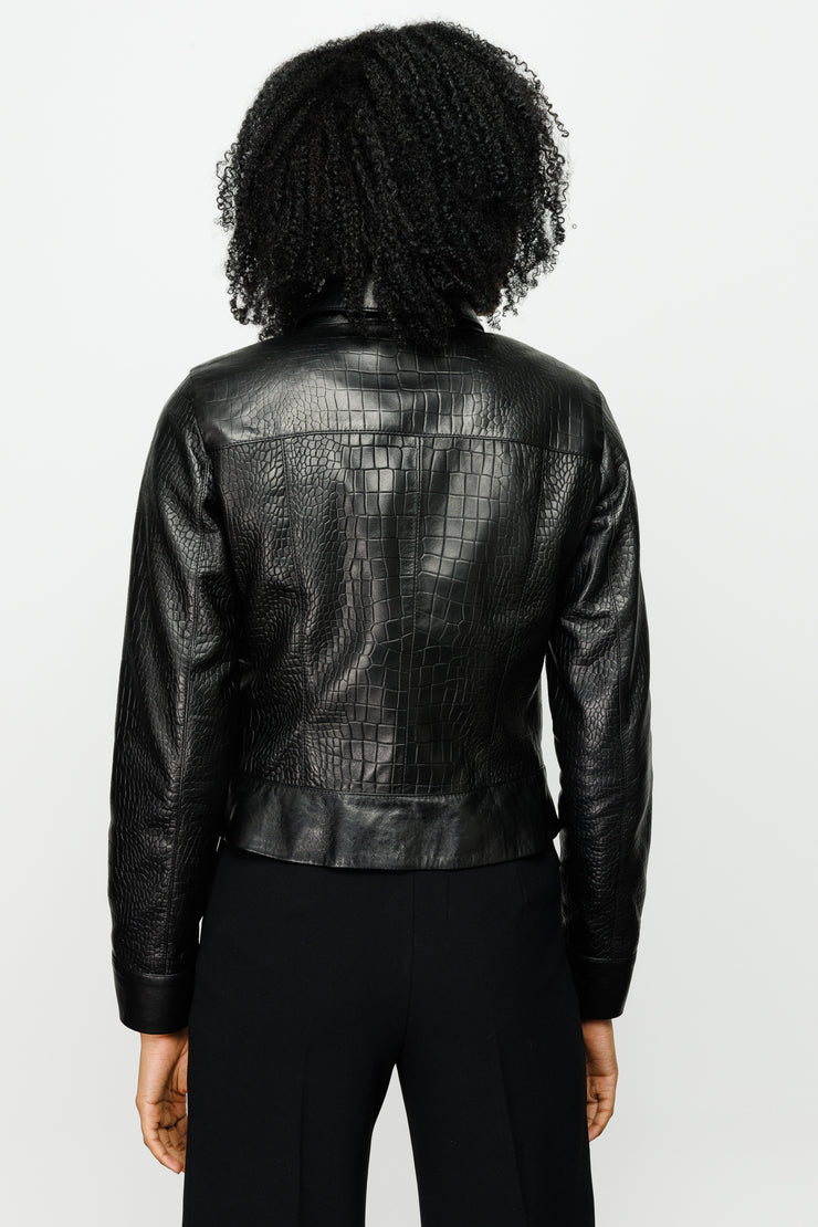 PIANE  LEATHER JACKET BLACK (15821-A)