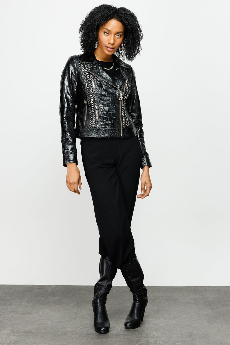 LANTE  LEATHER JACKET BLACK (15819-A)