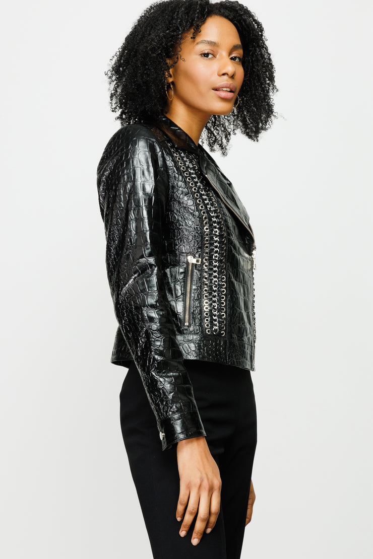 LANTE  LEATHER JACKET BLACK (15819-A)
