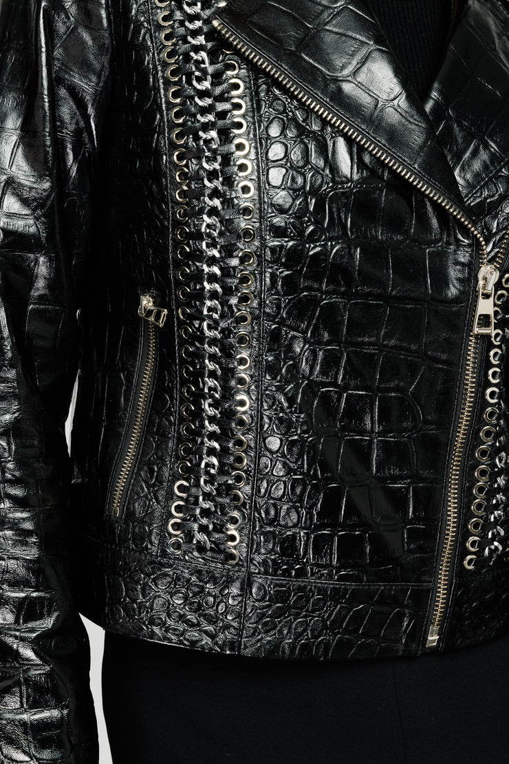 LANTE  LEATHER JACKET BLACK (15819-A)