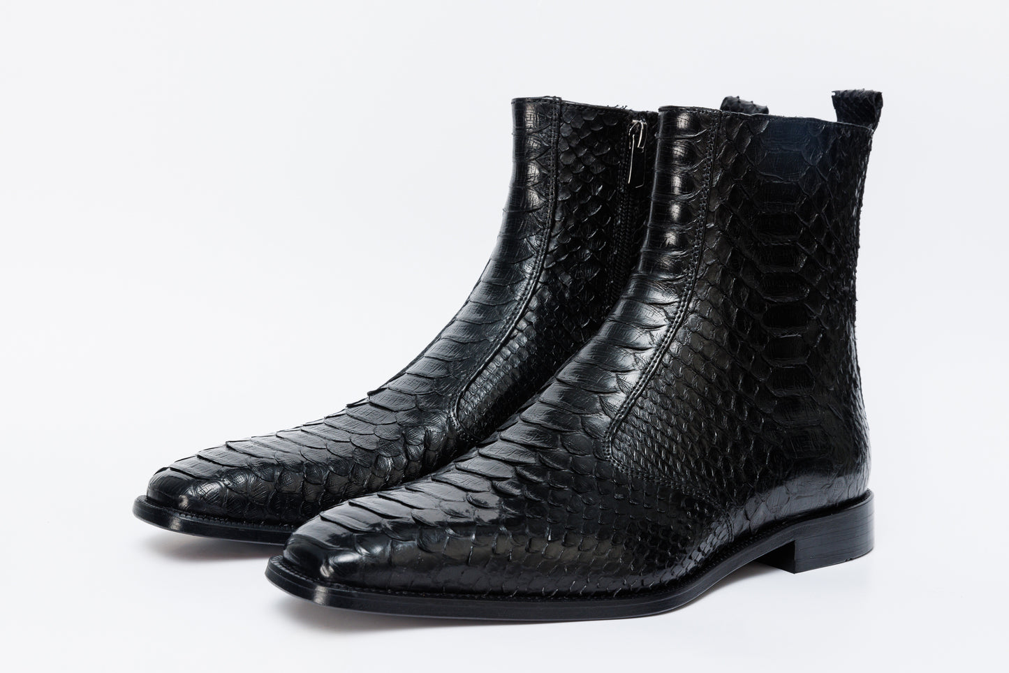 The Boss Black Pythn Snk Zip-Up Leather Men Boot Limited Edition