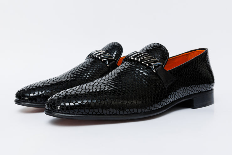 The King Shoe Black Bit Dress Loafer