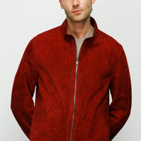 La chaqueta de cuero burdeos Alba para hombre 