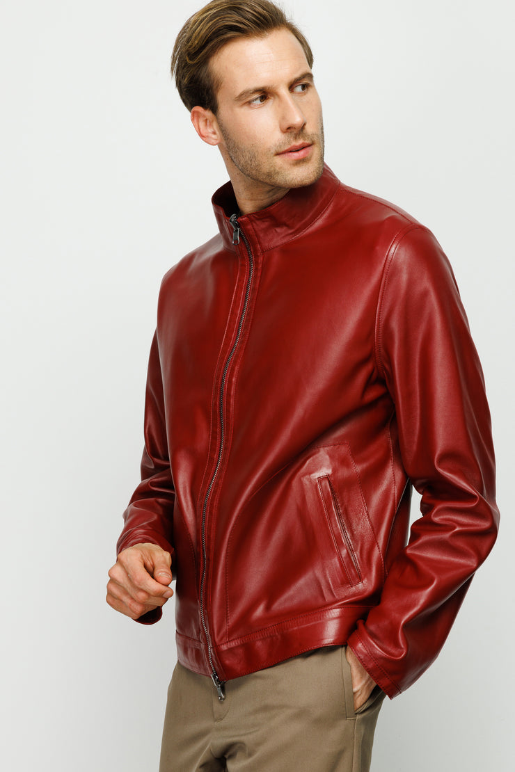 The Del Rio Burgundy Leather Jacket