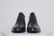 The Randor Black Leather Side-Zip Dress Ankle Boot