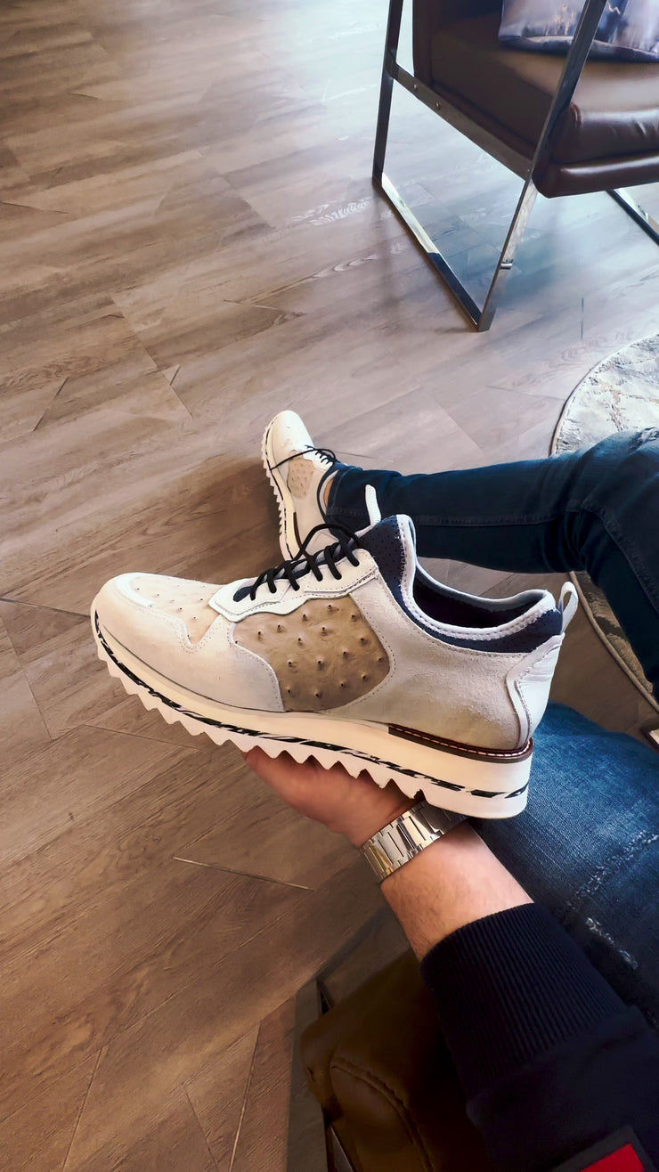 The Sopez White Leather Sneaker