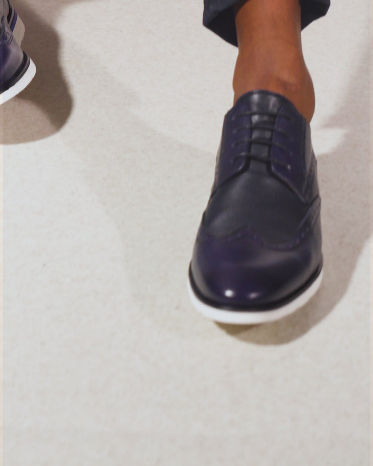 The Molise Navy Blue Wingtip Semi Brogue Derby Shoe