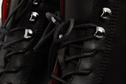 The Moreno Black Leather Lace-Up Mid Calf Boot