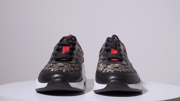 The Opuwo Black & Gold Glitter Sneaker