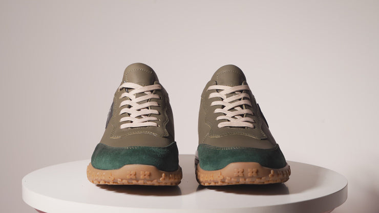 The Tiran Green Leather Sneaker