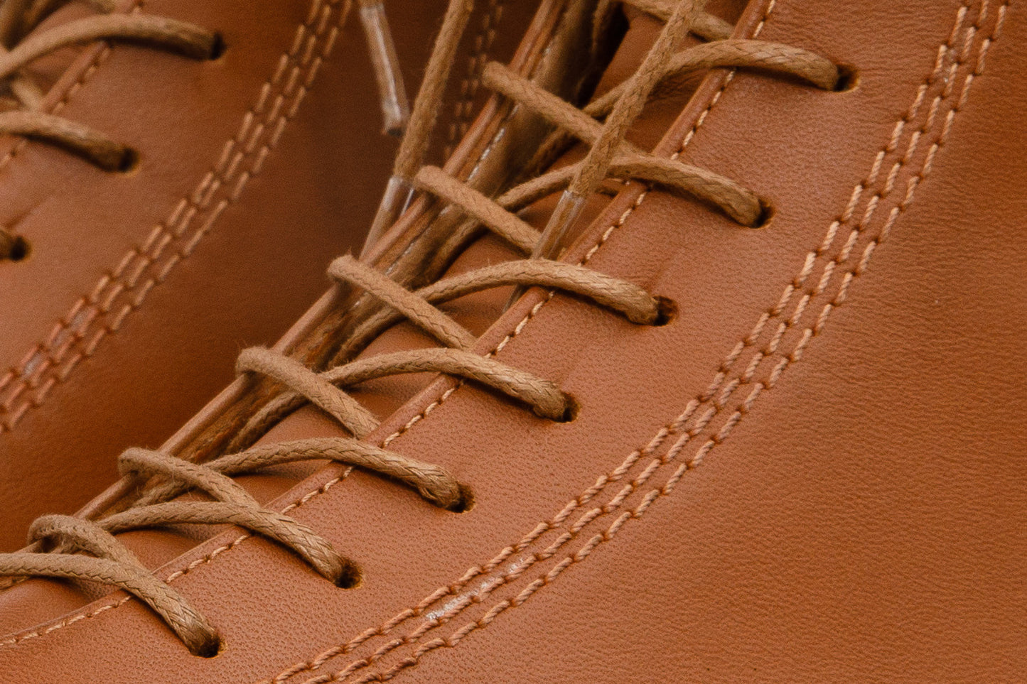 The Moreno Tan Leather Lace-Up Mid Calf Women Boot