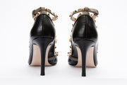 The Lulka Black Spike Leather Pump