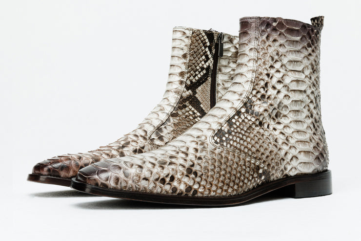 The Boss Natural Pythn Snk Zip-Up Leather Boot Limited Edition