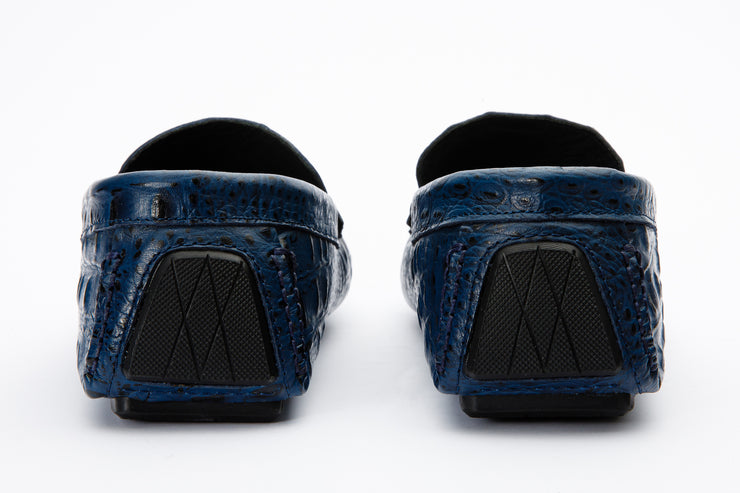 The Tanca Navy Blue Leather Bit Loafer