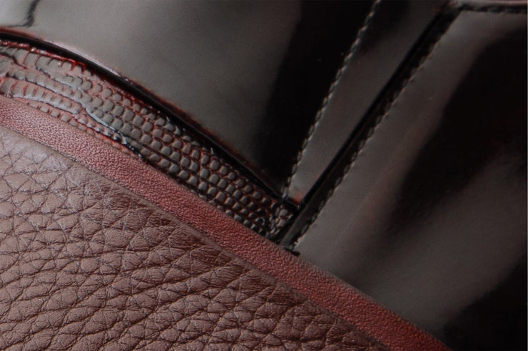 The Everest Burgundy & Burneshed Leather Cap Toe Dress Loafer Shoe