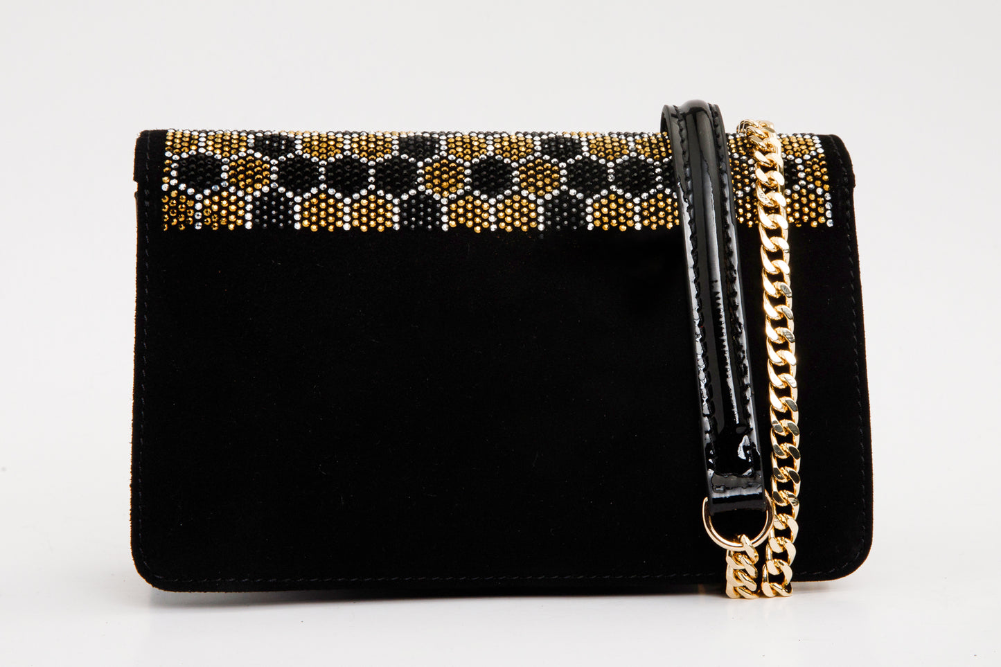 The Bolu Black Glitter Leather Handbag