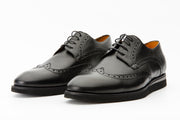 The Molise Black Wingtip Semi Brogue Derby Shoe