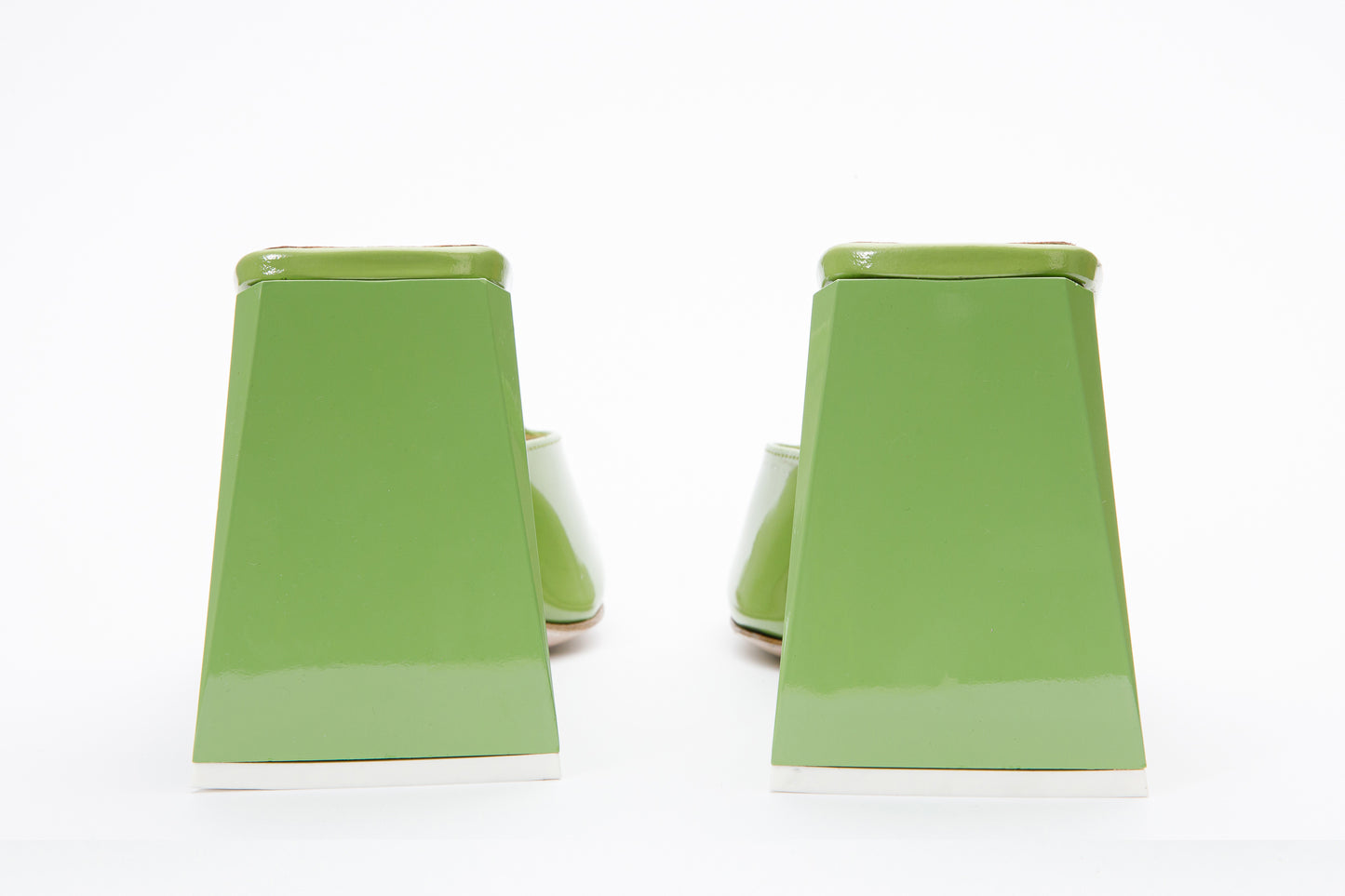 The Butterfly Block Heel Green Patent Leather Sandal Final Sale!