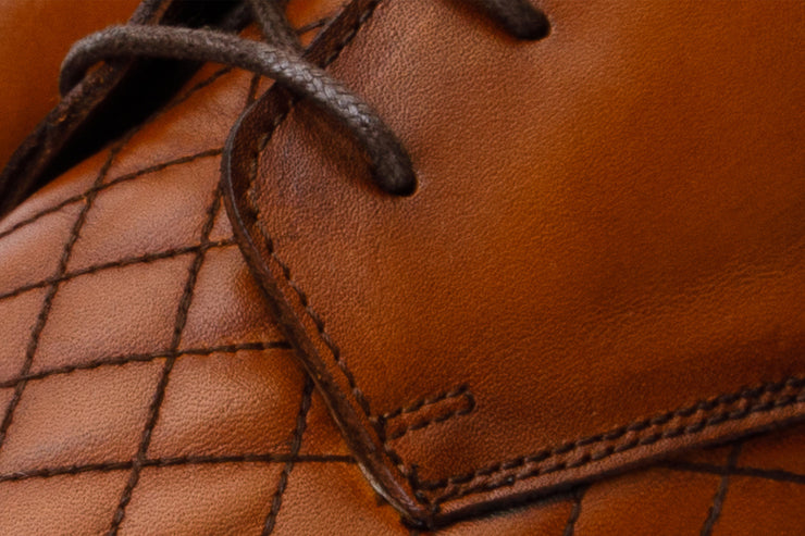 The Zeus Brown Leather Lace-Up Boot with a Zipper