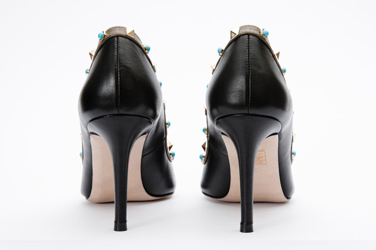The Tikapur Black Leather Pump