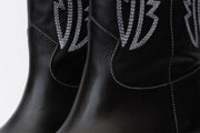 The Togg Black Leather Cowboy Boot
