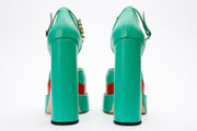 The Neptune Green Leather High Heel Pump Final Sale!