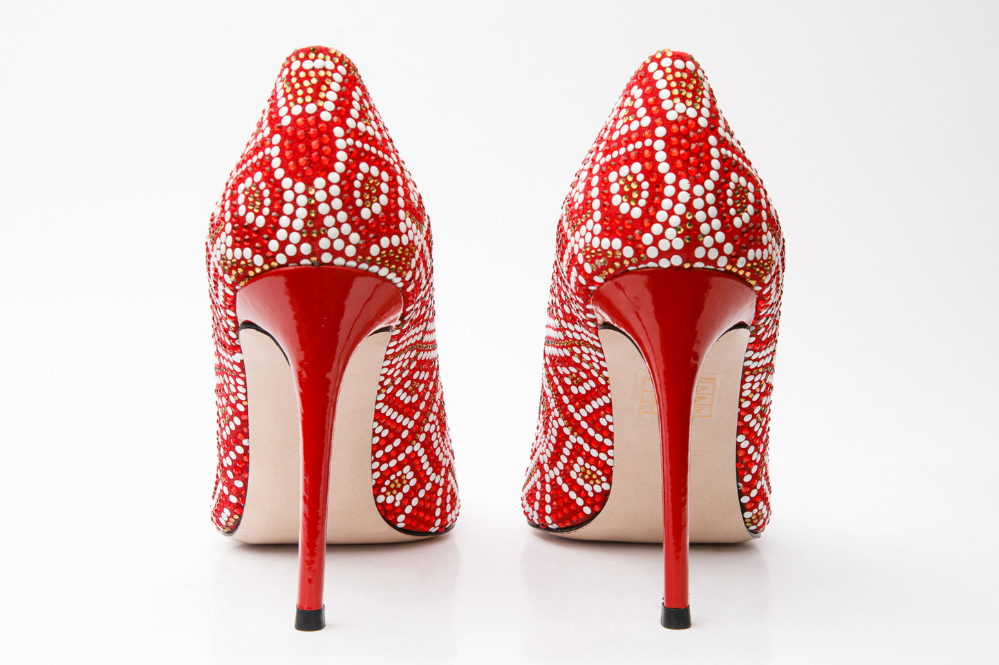 The Nampula Red Glitter Leather Pump Women Shoe