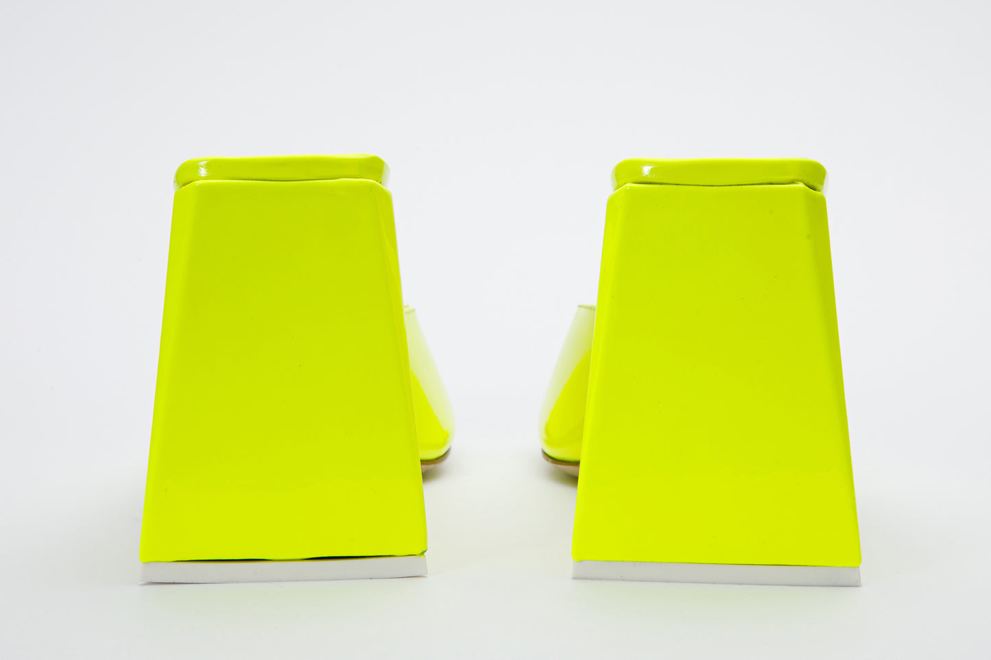 The Butterfly Block Heel Neon Yellow Patent Leather Sandal Final Sale!