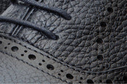 The Draco Handmade Navy Blue Semi Brogue Oxford Shoe