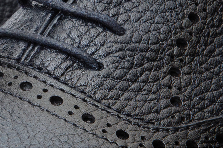 The Draco Handmade Navy Blue Semi Brogue Oxford Shoe