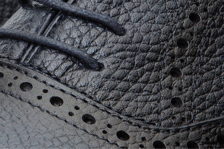 The Draco Handmade Navy Semi Brogue Oxford Shoe