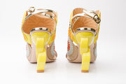 The Parama Yellow Leather Ankle Strap Sandal