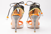 The Santa Amaro Orange Glitter Leather Sandal