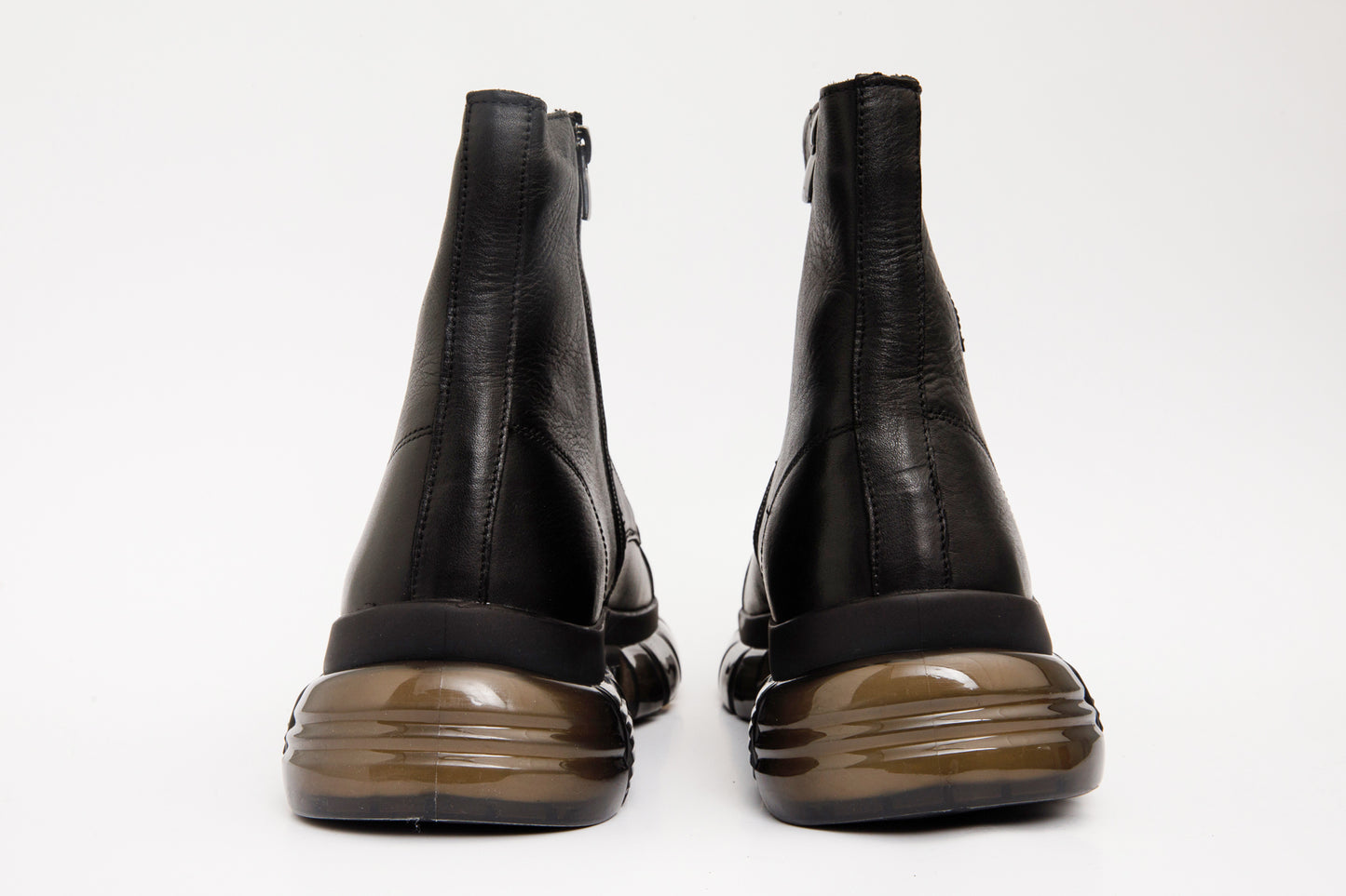 Zapatillas de deporte con cordones y cremallera de cuero negro Ottova para hombre