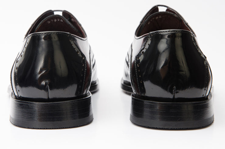 The Dicle Black/Burgundy Wingtip Semi Brogue Derby Shoe
