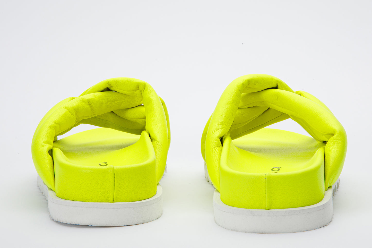 The Papatya Neon Yellow Puffer Leather Sandal Final Sale!