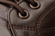 The Taco Brown Leather Casual Lace-Up Boot with a Zipper