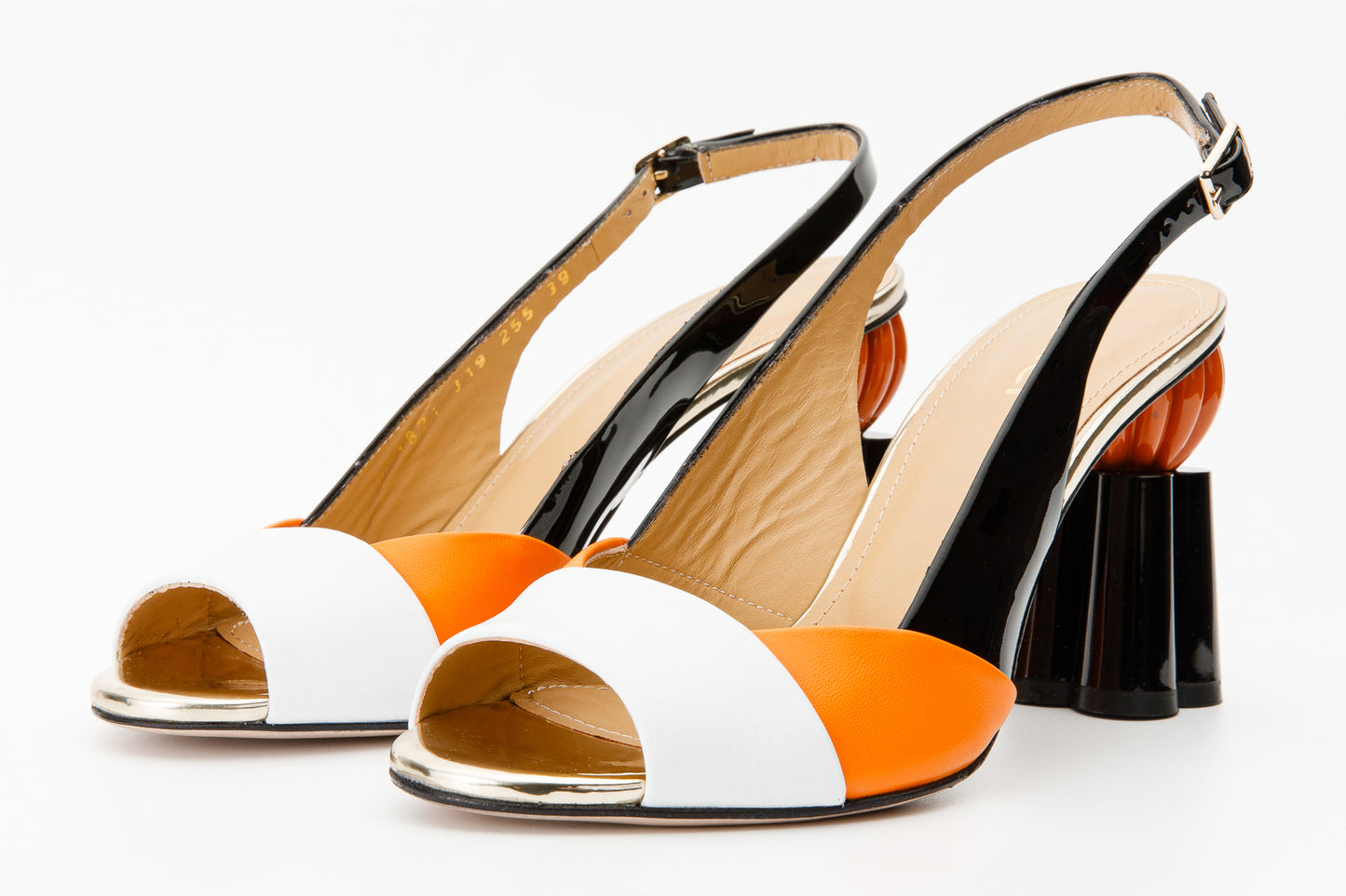 The Rize Multicolor Pumpkin Heel Leather Women Sandal