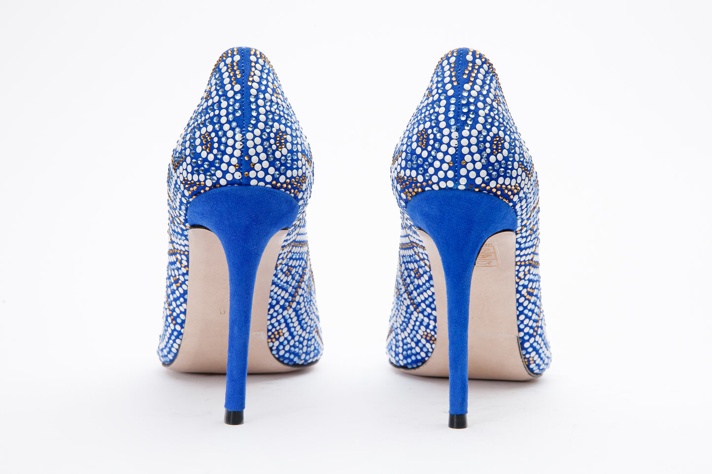The Nampula Sax Blue Glitter Leather Pump Women Shoe