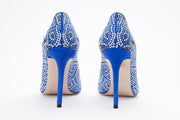 The Nampula Sax Blue Glitter Leather Pump