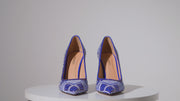 The Nampula Sax Blue Glitter Leather Pump