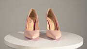 The Ege Cream Leather Pump Fuchsia Sole
