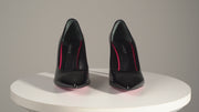 The Ege Black Patent Leather Pump Fuchsia Sole