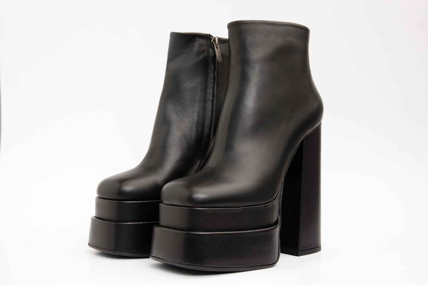 The Latino Black Leather High Heel Women Boot