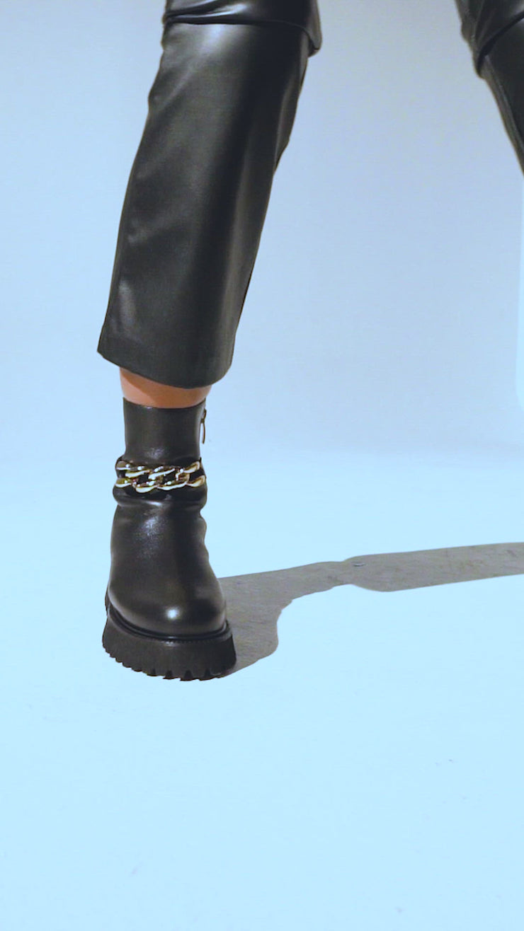 The Nassau Black Leather Ankle Boot