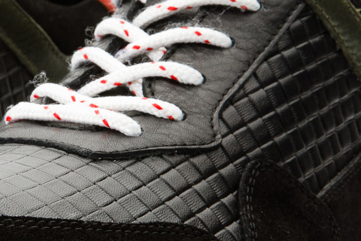 Zapatillas de cuero negras y rojas Rakka para hombre ¡Venta final!