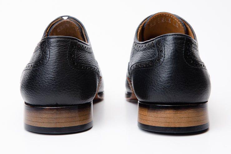 The Draco Handmade Navy Blue Semi Brogue Oxford Shoe