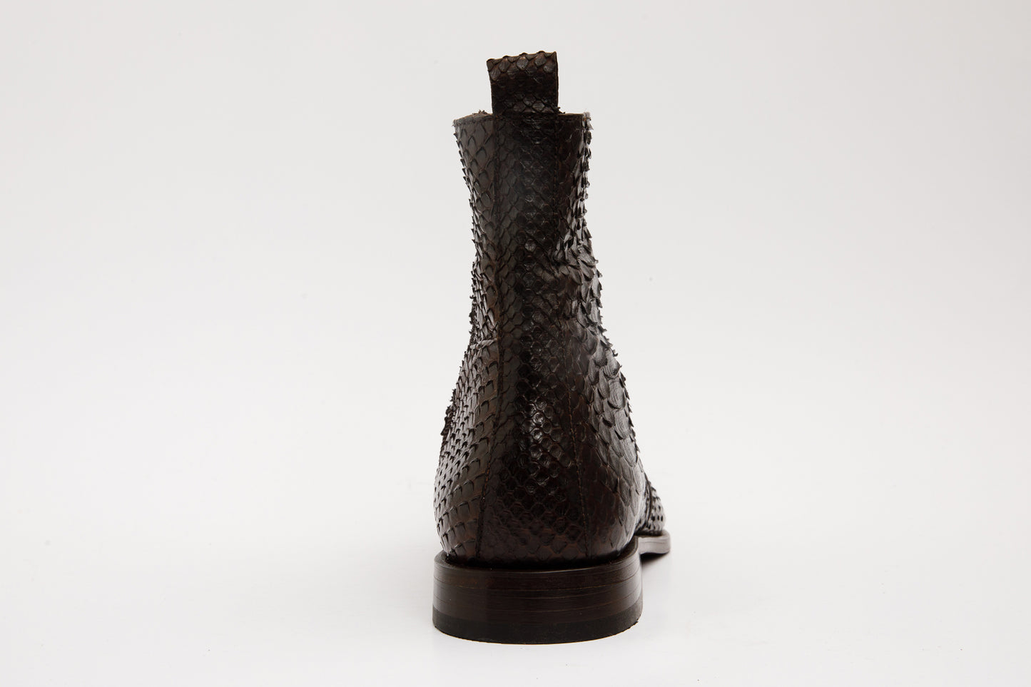 Bota de cuero con cremallera para hombre The Boss Brown Python Snk Edición limitada