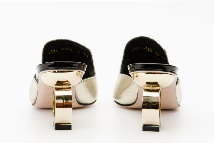 The Tory Gold Leather Sandal