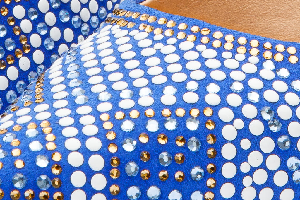 Zapatos de salón Nampula Sax de piel con purpurina azul para mujer 